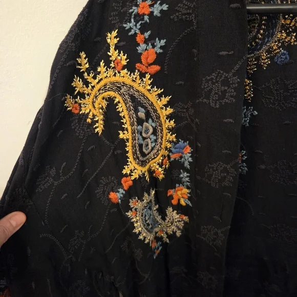 Dottie West Embroidered Ruffled Kimono Size XS/S - Picture 6 of 12